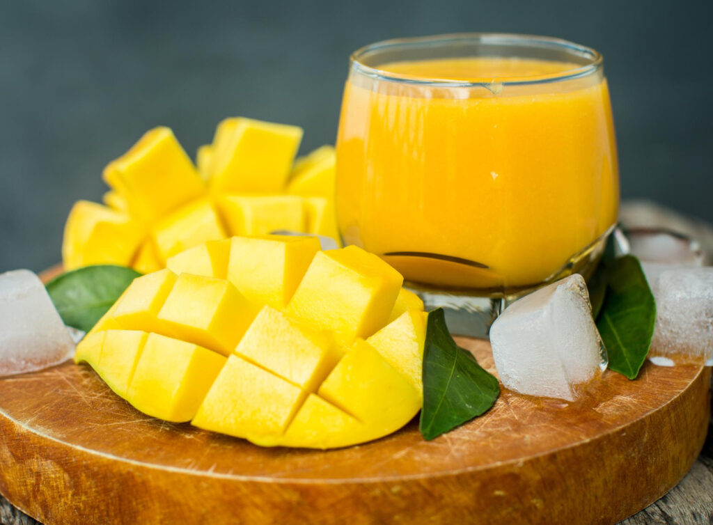 mango and pineapple fresh tasty smoothies